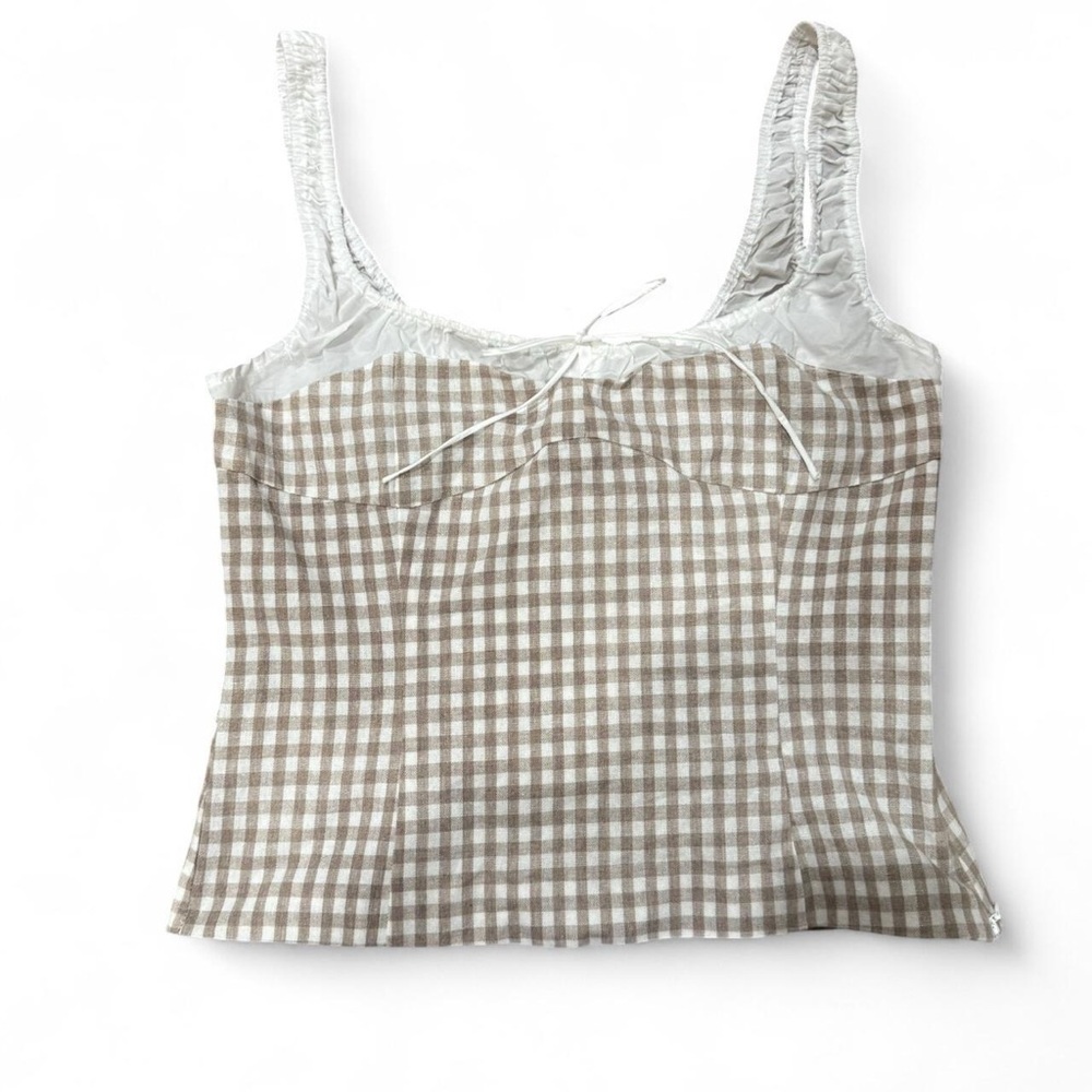 Elodie Brown and White Checkered Camisole